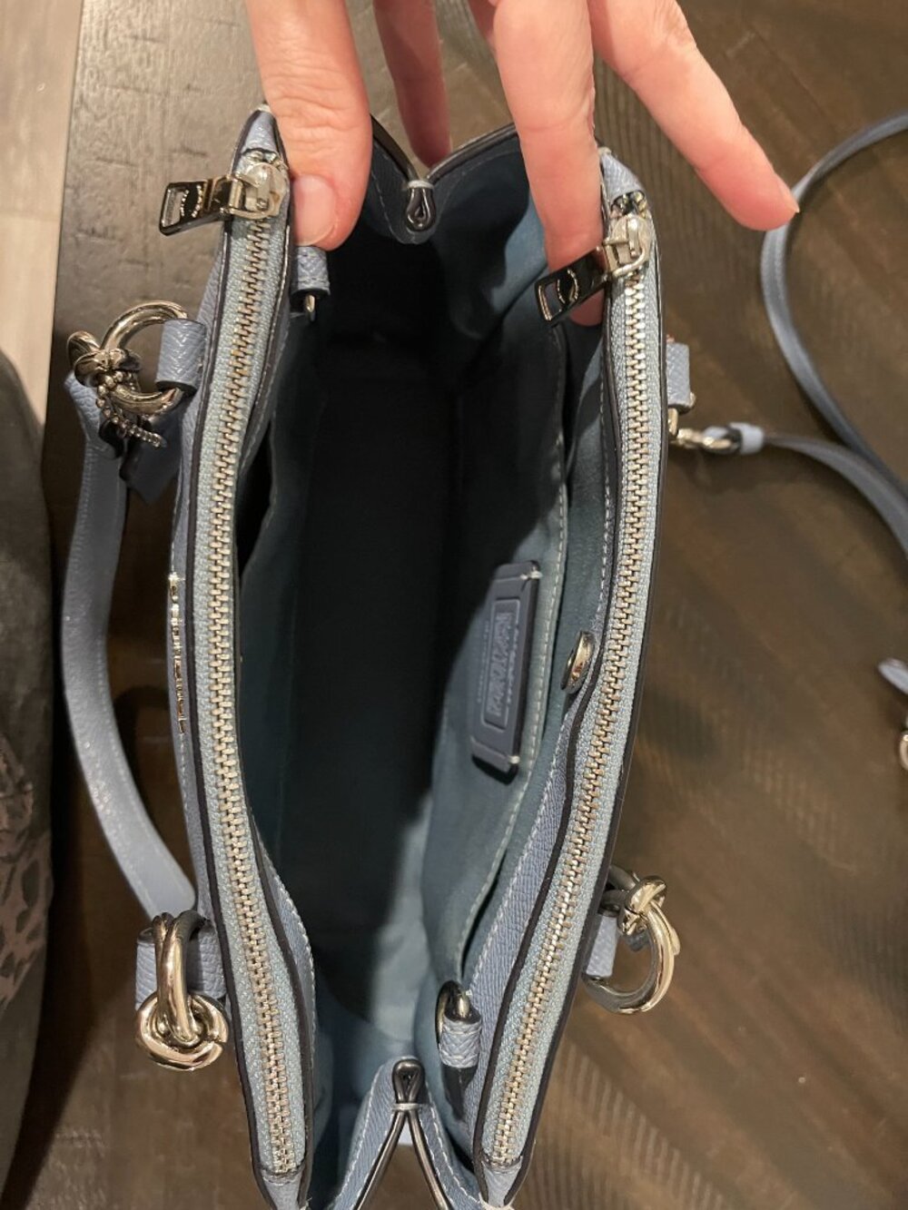 Coach Leather Mini Brooke Blue Carryall - Picture 10 of 10